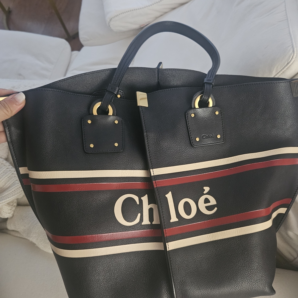 Chloe Black and Red Tote Bag